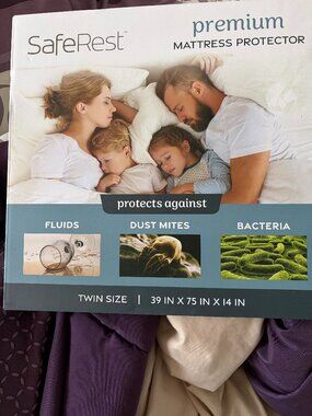 SafeRest Twin Mattress Protector Waterproof Hypoallergenic